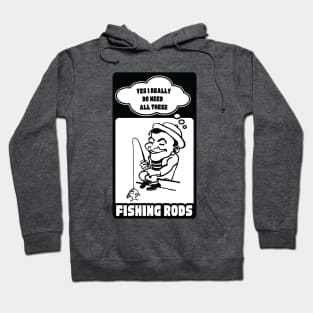 Man with Fishing Rods Loves Fishing A Lot Fishing is my Hobby Hoodie